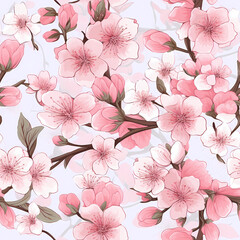 Japanese Sakura Petals Pattern