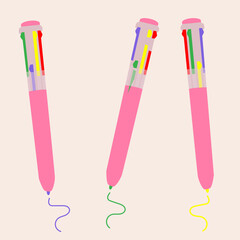 90's style, multicolor pen