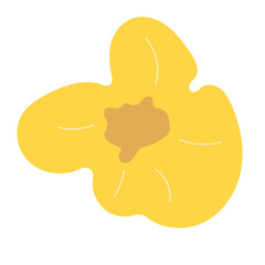 Flat flower bud element for beautiful design. Simple form. Vector drawing.