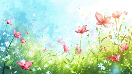 vector watercolor spring background 