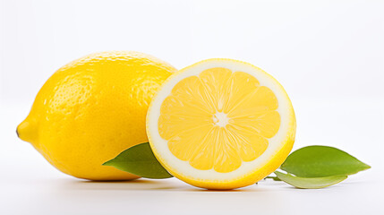 isolated fresh lemon on white background