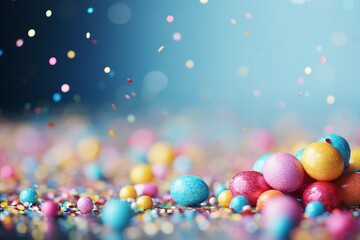 Vibrant Easter Celebration Background with Ample Space for Customized Text and Messages