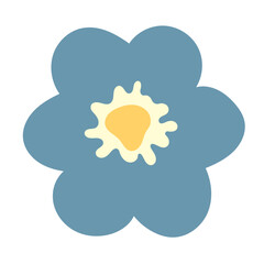 Flat flower bud element for beautiful design. Simple form. Vector drawing.
