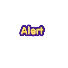 3D Alert text   effect on white background