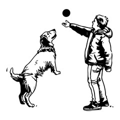 Pet and owner playing fetch