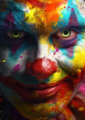 clown face paint for portrait or digital art
