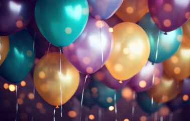 colorful balloons on a festive background