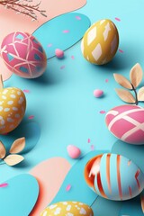 Fototapeta na wymiar easter poster template with large copy space for text