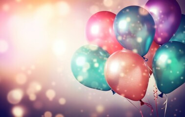 colorful balloons with beautiful bokeh background