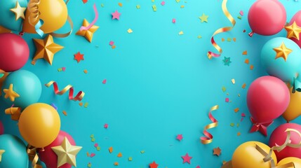 happy birthday card template with large copy space for text