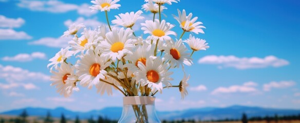 daisy plant in flower vase