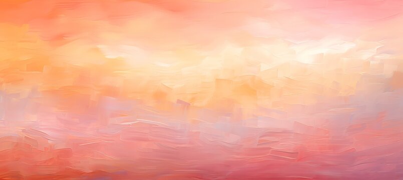 Dreamy impressionist background with soft and delicate pink and peach fuzz paint strokes