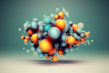 Abstract molecular design template. Generative AI