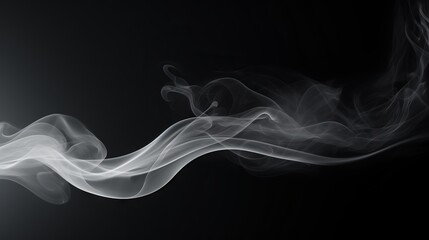 Abstract smoke on black background. Design element for brochure, flyer, web design. Generative AI