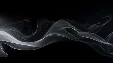 Abstract smoke on black background. 3d rendering, 3d illustration. Generative AI