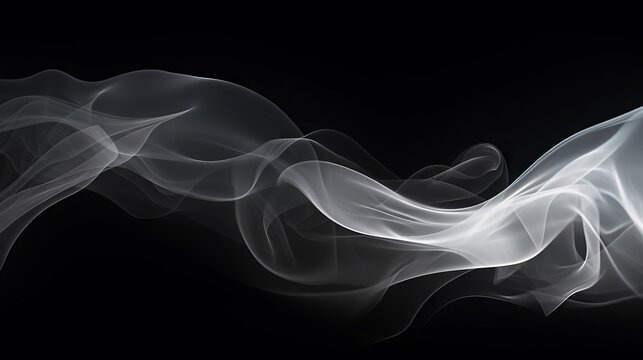 Abstract smoke on black background. Design element for brochure, flyer, web design. Generative AI © Alex