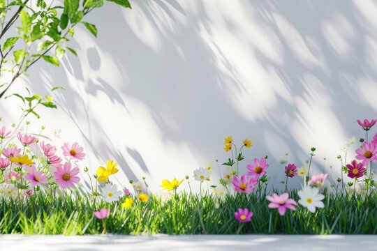 spring poster template with large copy space for text