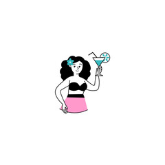 vector pose of people on holiday at the beach summer