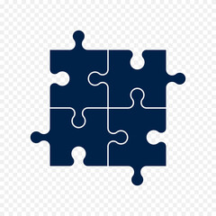 Fototapeta premium Puzzle vector symbol, teamwork solution concept, puzzle combination.