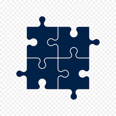 Puzzle vector symbol, teamwork solution concept, puzzle combination.