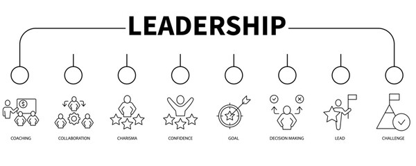 Leadership banner web icon vector illustration concept