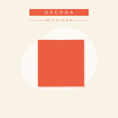 Vector illustration vector of Oscoda map Michigan