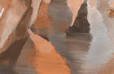 Oil Painting closeup texture background. New trending PANTONE Peach Fuzz colour of 2024 year