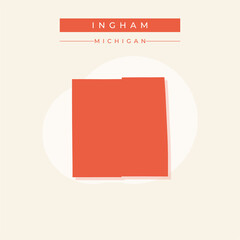 Vector illustration vector of Ingham map Michigan