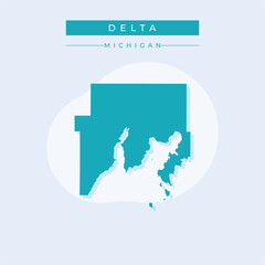 Vector illustration vector of Delta map Michigan