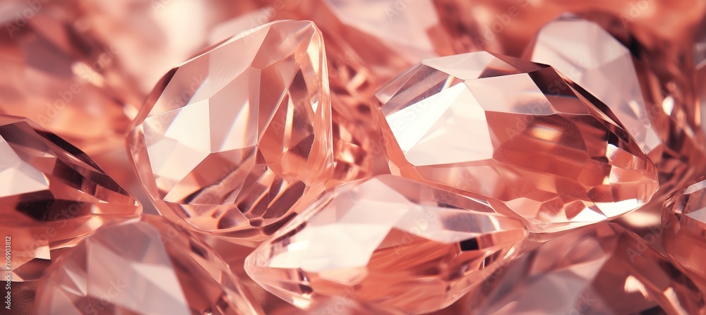 Aufkleber captivating gemstone crystal close up with intricate pattern peach fuzz color tones