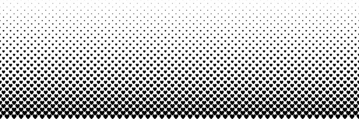halftone of black heart shape design for pattern and valentine's day background.