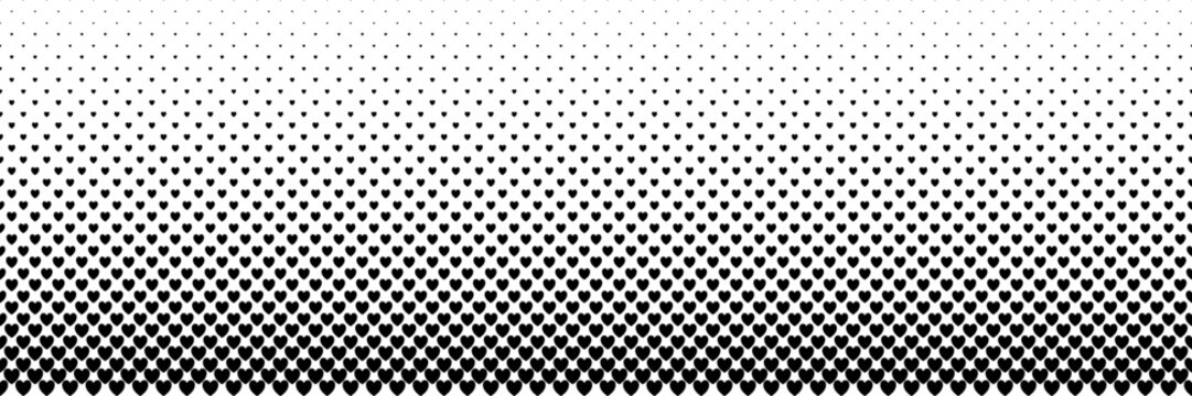 halftone of black heart shape design for pattern and valentine's day background.