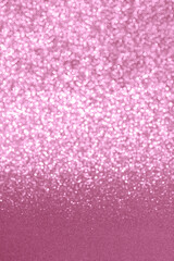 Bright pink blurred defocused foil glitter bokeh background, festive holiday sparkling backdrop, copy space