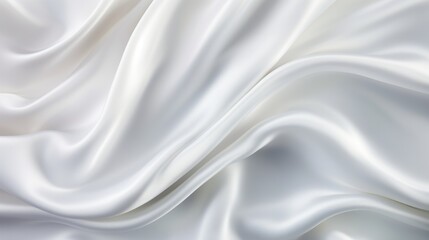 White satin background with waves. illustration. Eps 10. Generative AI
