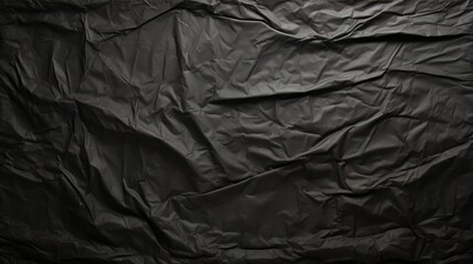 Black crumpled sheet of paper as a background. Texture. Generative AI