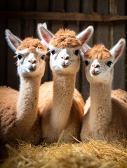 Breathtaking Alpaca Cria amidst Serene Farm Nature - Adorable Baby Alpacas in Harmonious Animal Sanctuary