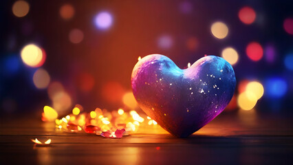 Obraz premium Heart in bokeh background abstract
