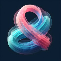wad of transparent ribbon with soft  blue and pink color