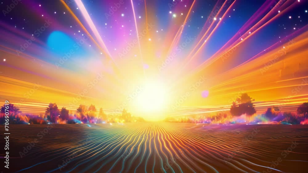 Poster immerse yourself in a psychedelic panorama, where pulsating visuals and hypnotic rhythms collide to 
