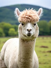 Obraz premium Alpaca Health: Nature's Challenges for Farm Animals