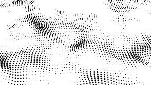 Halftone dots background abstract . Texture black dots on white background .Motion modern animation. Dotted animated gradient.