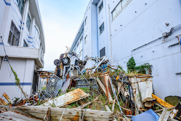 東日本大震災遺構　宮城県気仙沼市　Great East Japan Earthquake remains. Miyagi Pref, Kesennuma City.