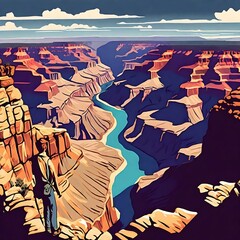 The grand canyon illustration ai generated 