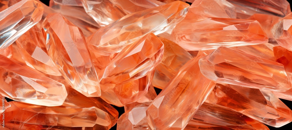 Aufkleber captivating gemstone crystal close up in peach fuzz color tones with intricate pattern and texture