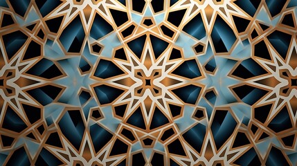 Background with traditional islamic pattern. 3d rendering,