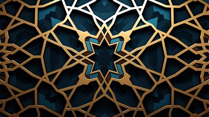 Islamic pattern, arabic ornament. 3d rendering, - obrazy, fototapety, plakaty