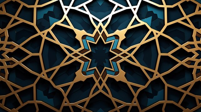 Islamic pattern, arabic ornament. 3d rendering,