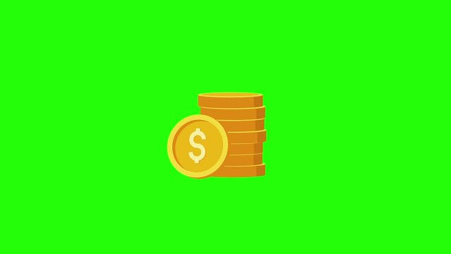 motion graphic footage of coins and money. money transaction animation, wealth animation