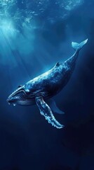 Blue whale illustration 