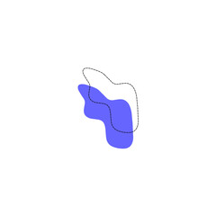 Obraz premium set of purple colored blobs with lines graphic